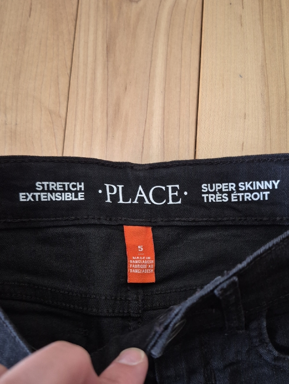 Girls Size 5 The Children's Place Black Super Skinny Jeans - Picture 2 of 3